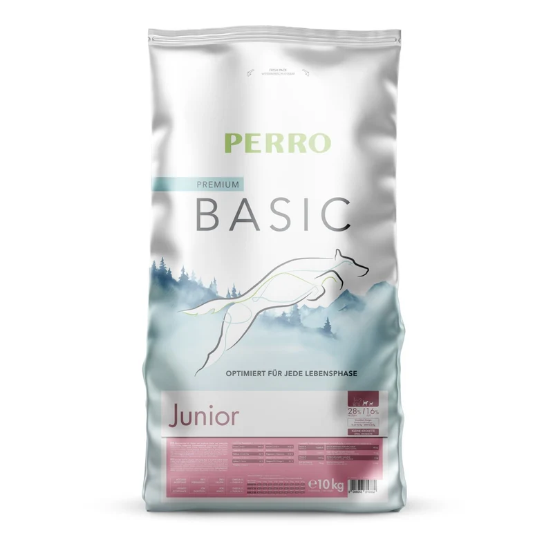 Perro Basic Junior Welpen-Trockenfutter – Optimale Entwicklung für Gelenke, Darmflora & Immunsystem bei Junghunden