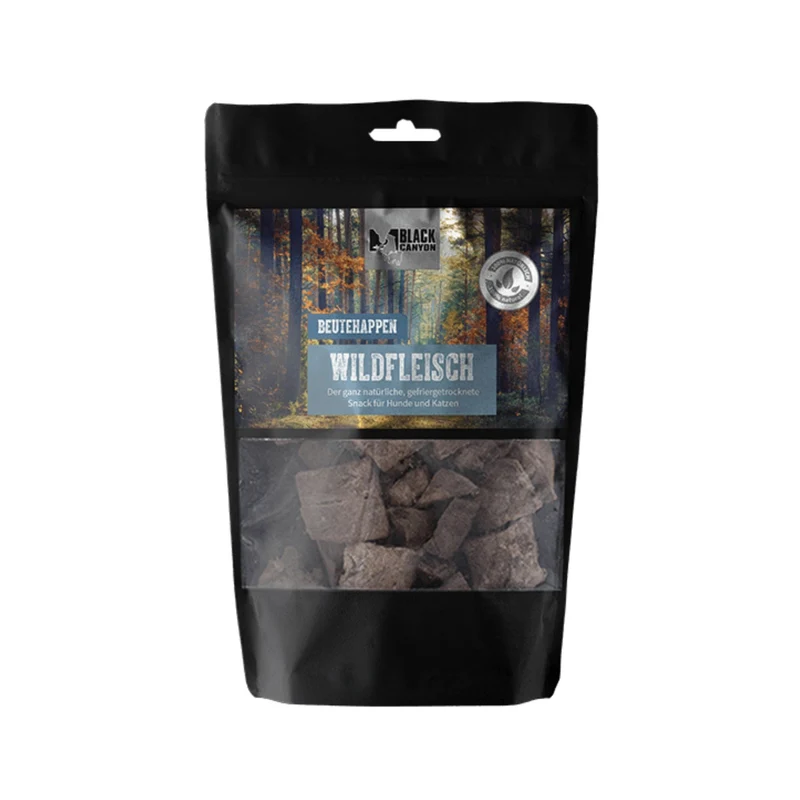 Black Canyon Beutehappen Wildfleisch - Gefriergetrockneter Premium Hundesnack aus 100% Wildfleisch für natürliche Belohnung & artgerechte Ernährung