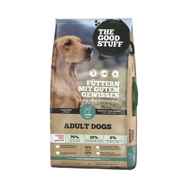 The Goodstuff Adult Dogs Trockenfutter mit Lamm – Getreidefrei, Super Premium & Leicht Verdaulich für Sensible Hunde