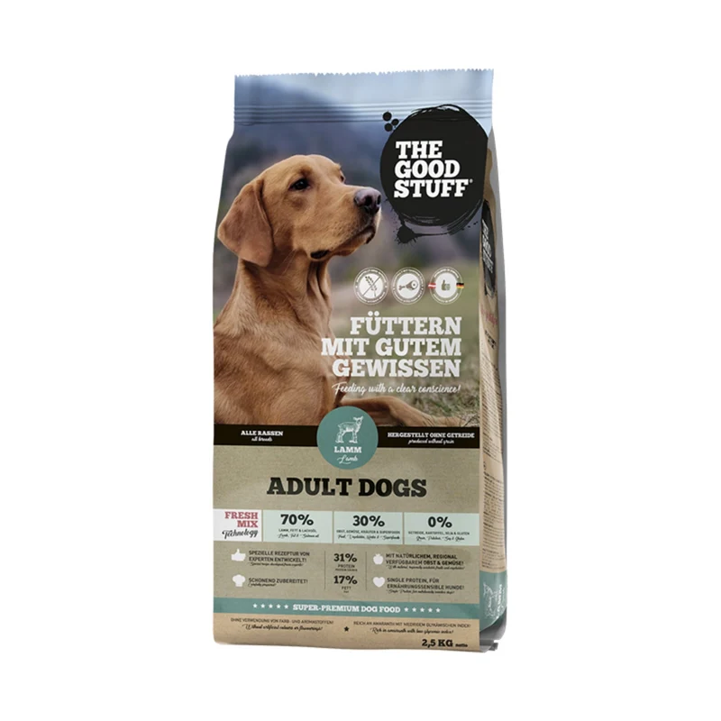 The Goodstuff Adult Dogs Trockenfutter mit Lamm – Getreidefrei, Super Premium & Leicht Verdaulich für Sensible Hunde