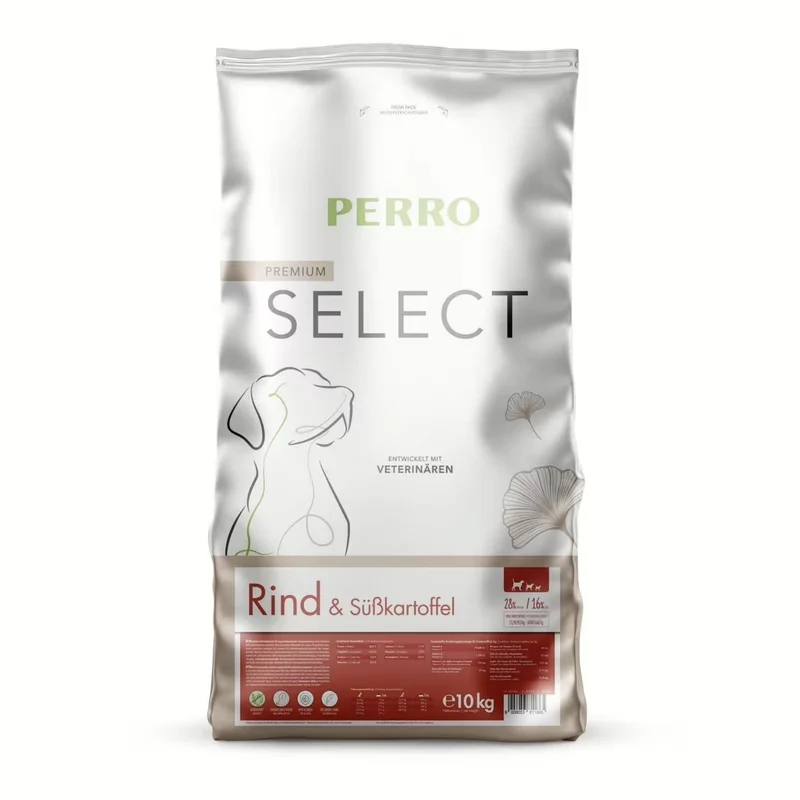 Perro Select Grainfree Rind & Süßkartoffel – Halbfeuchtes Hunde Trockenfutter mit hohem Frischfleischanteil für aktive Hunde und sensible Mägen