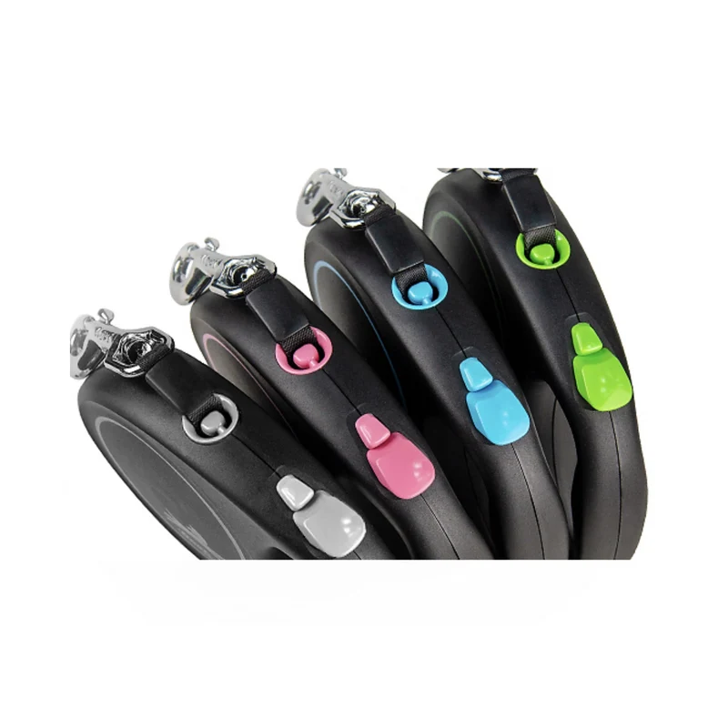 Flexi Black Design Seilleine – Ausziehbare Hundeleine mit Seilführung für kleine bis mittelgroße Hunde, Automatik-Rollleine mit One-Touch-Bedienung