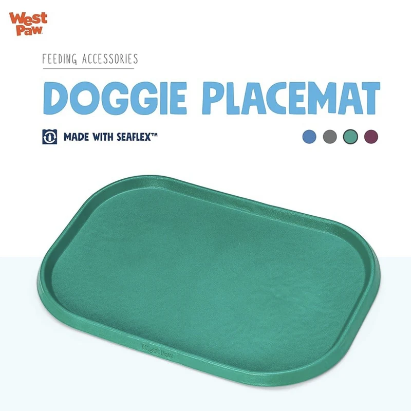 West Paw Seaflex Doggie Placemat – Rutschfeste Napfunterlage für saubere Fütterung