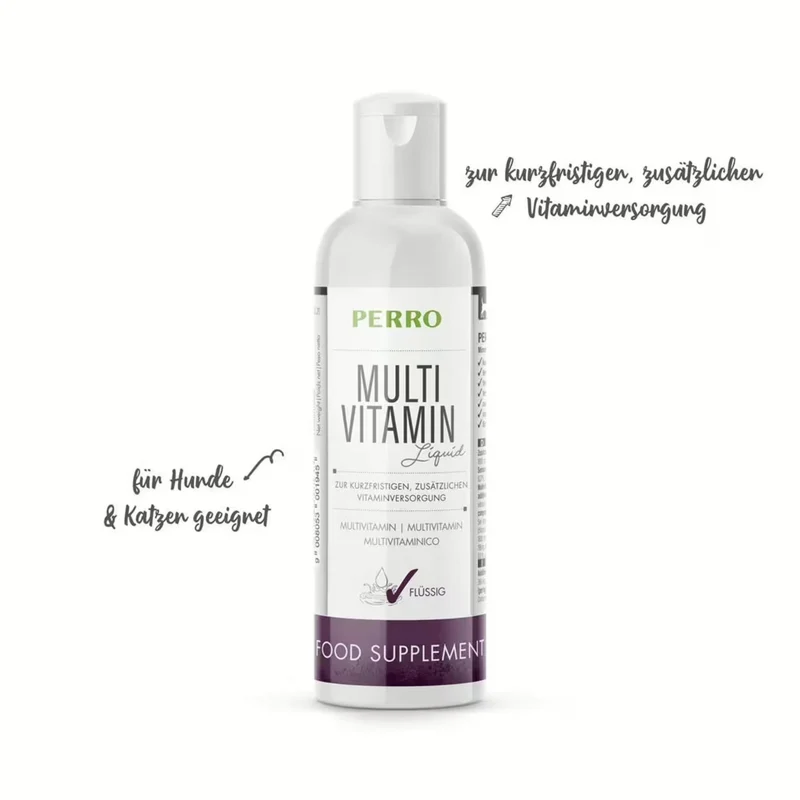 Perro Multivitaminkonzentrat flüssig – Hochdosierte Vitamine & Mineralien für Leistung, glänzendes Fell und Vitalität bei Training, Zucht & Arbeit