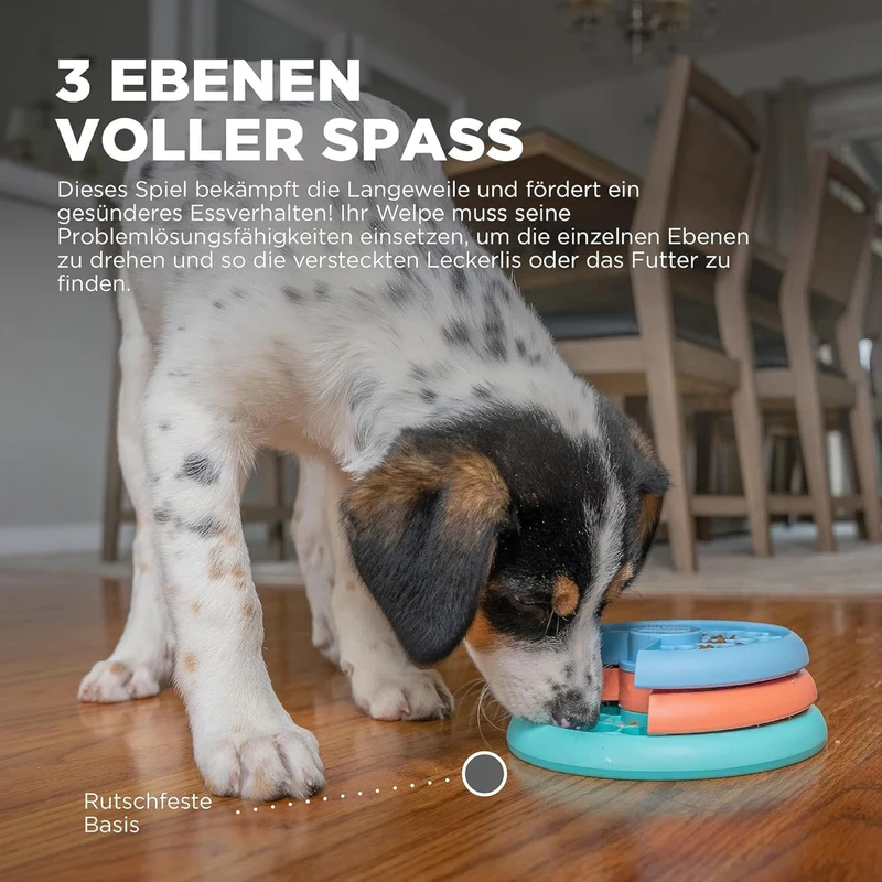 Nina Ottosson Puppy Lickin' Layers – Intelligenzspielzeug & Slow Feeder für Welpen – Fördert Konzentration & stoppt Schlingfresserei – Level 2