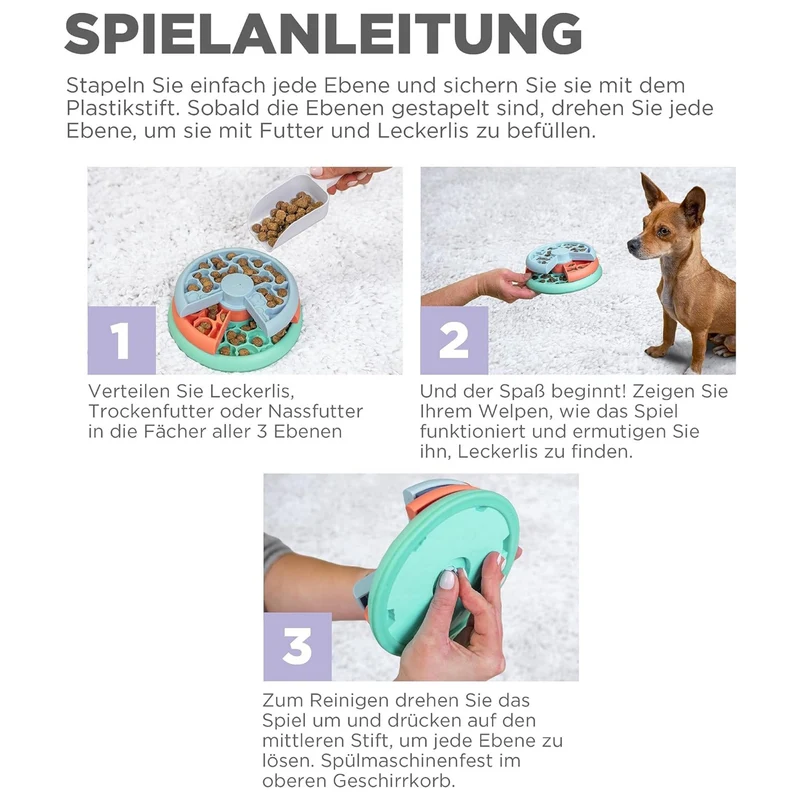 Nina Ottosson Puppy Lickin' Layers – Intelligenzspielzeug & Slow Feeder für Welpen – Fördert Konzentration & stoppt Schlingfresserei – Level 2