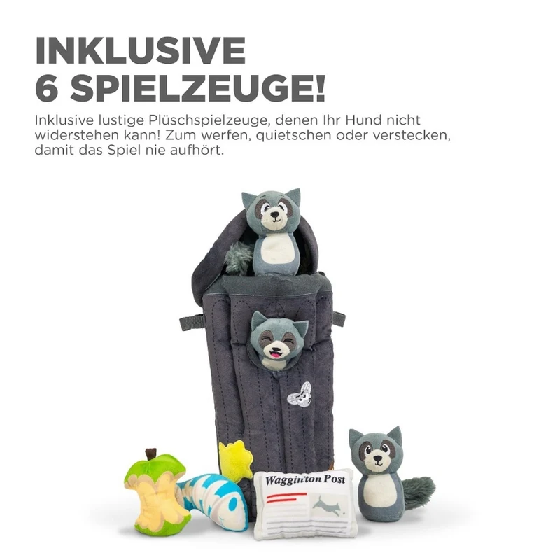 Outward Hound Hide a Raccoon Intelligenzspielzeug – Interaktives Versteckspiel gegen Langeweile für intelligente Hunde