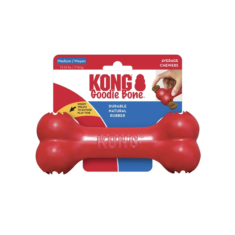 KONG Goodie Bone – Interaktives Kauspielzeug mit Leckerli-Füllung gegen Langeweile & Zerstörungsdrang