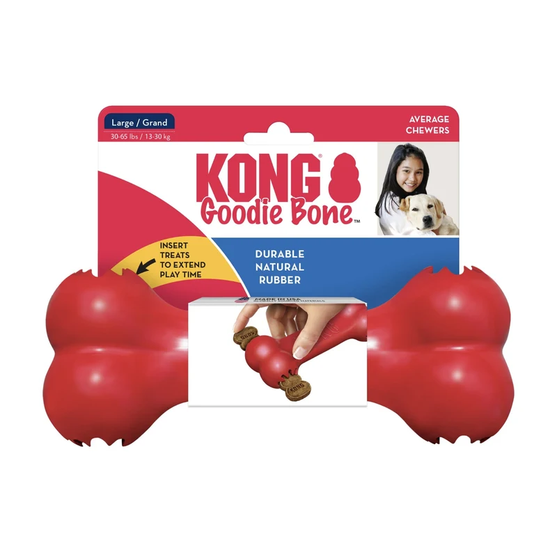 KONG Goodie Bone – Interaktives Kauspielzeug mit Leckerli-Füllung gegen Langeweile & Zerstörungsdrang