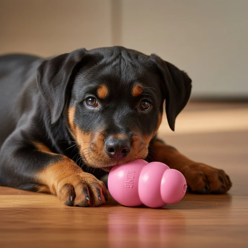 KONG Puppy Kauspielzeug aus Naturkautschuk – Welpensicheres Kau- & Intelligenzspielzeug für gesunde Zähne & entspanntes Zahnwachstum