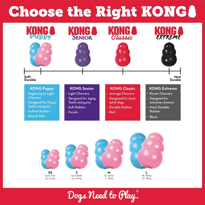 KONG Puppy Kauspielzeug aus Naturkautschuk – Welpensicheres Kau- & Intelligenzspielzeug für gesunde Zähne & entspanntes Zahnwachstum