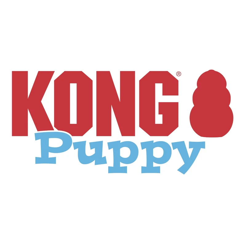 KONG Puppy Kauspielzeug aus Naturkautschuk – Welpensicheres Kau- & Intelligenzspielzeug für gesunde Zähne & entspanntes Zahnwachstum