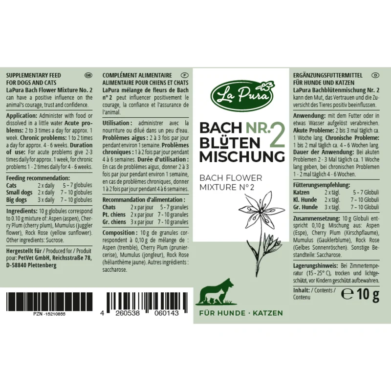 LaPura Bachblüten Nr. 2 - 10 g (ca. 1200 Globuli)