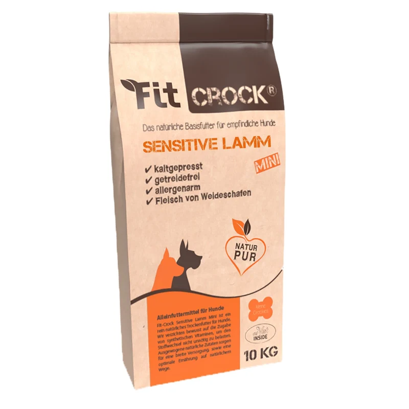 cdVet Fit-Crock Sensitive Lamm Mini – Kaltgepresstes Trockenfutter für empfindliche Hunde mit Verdauungsproblemen, schonend & leicht verdaulich