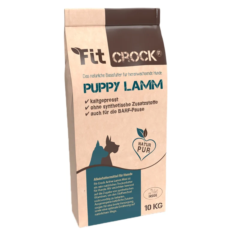 cdVet Fit-Crock Puppy Lamm – Kaltgepresstes Welpenfutter für optimales Wachstum & gesunde Entwicklung