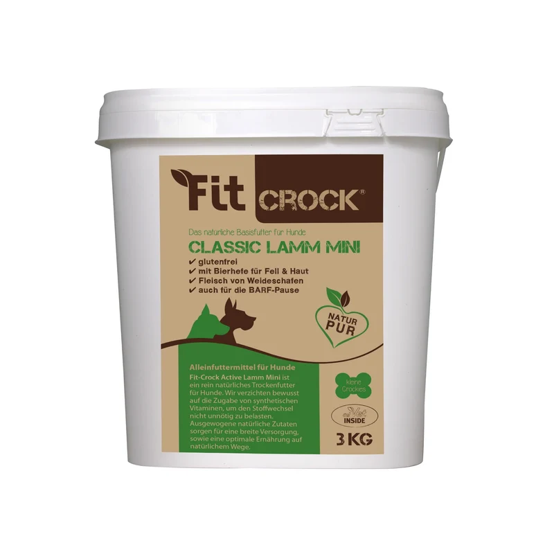cdVet Fit-Crock Classic Lamm Mini – Kaltgepresstes Trockenfutter für kleine Hunde mit empfindlicher Verdauung