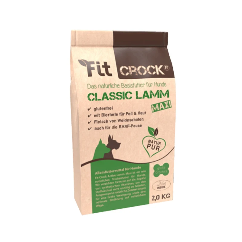 cdVet Fit-Crock Classic Lamm Maxi - Kaltgepresstes Trockenfutter für große Hunde mit empfindlicher Verdauung