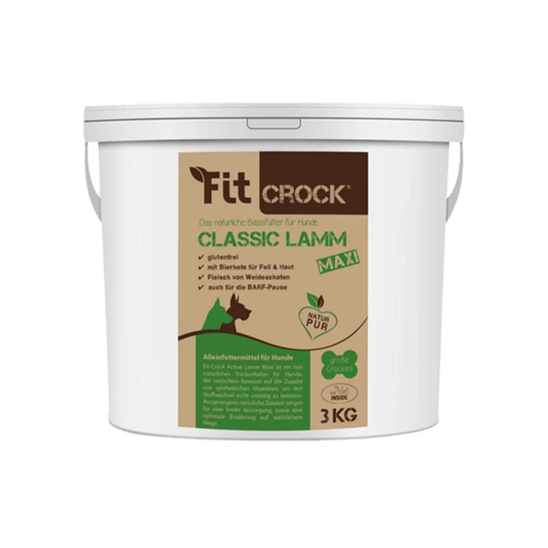 cdVet Fit-Crock Classic Lamm Maxi - Kaltgepresstes Trockenfutter für große Hunde mit empfindlicher Verdauung
