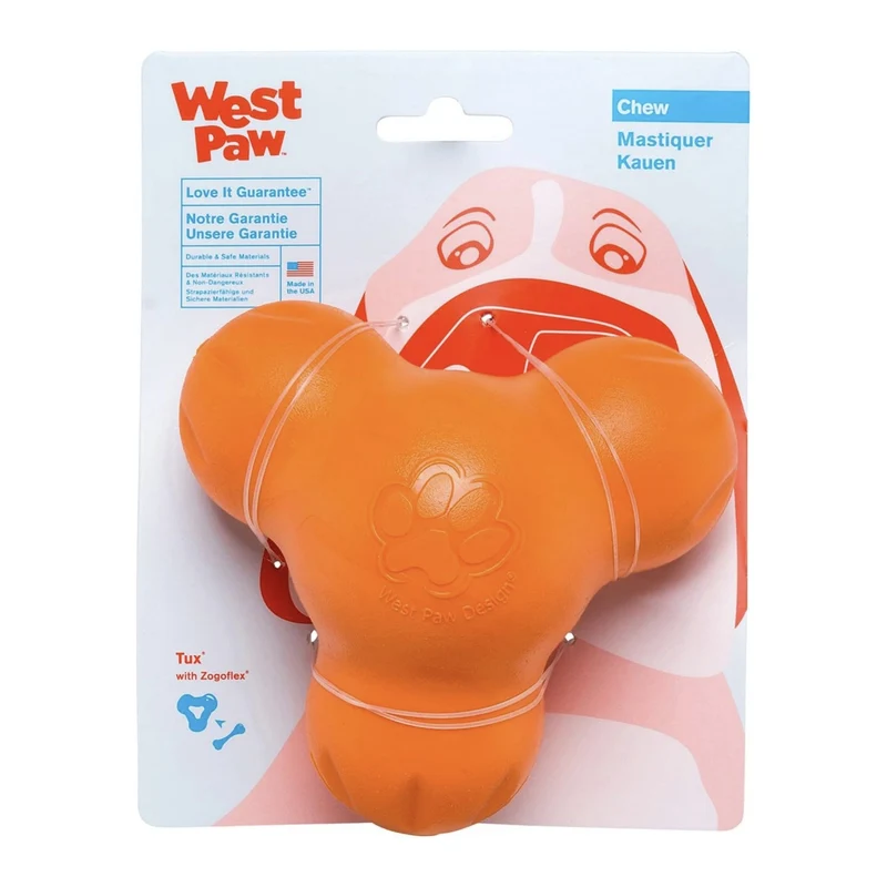 West Paw Zogoflex Tux - Robustes Kauspielzeug & Wurfspielzeug für aktive Hunde | Schwimmfähig & befüllbar mit Leckerlis