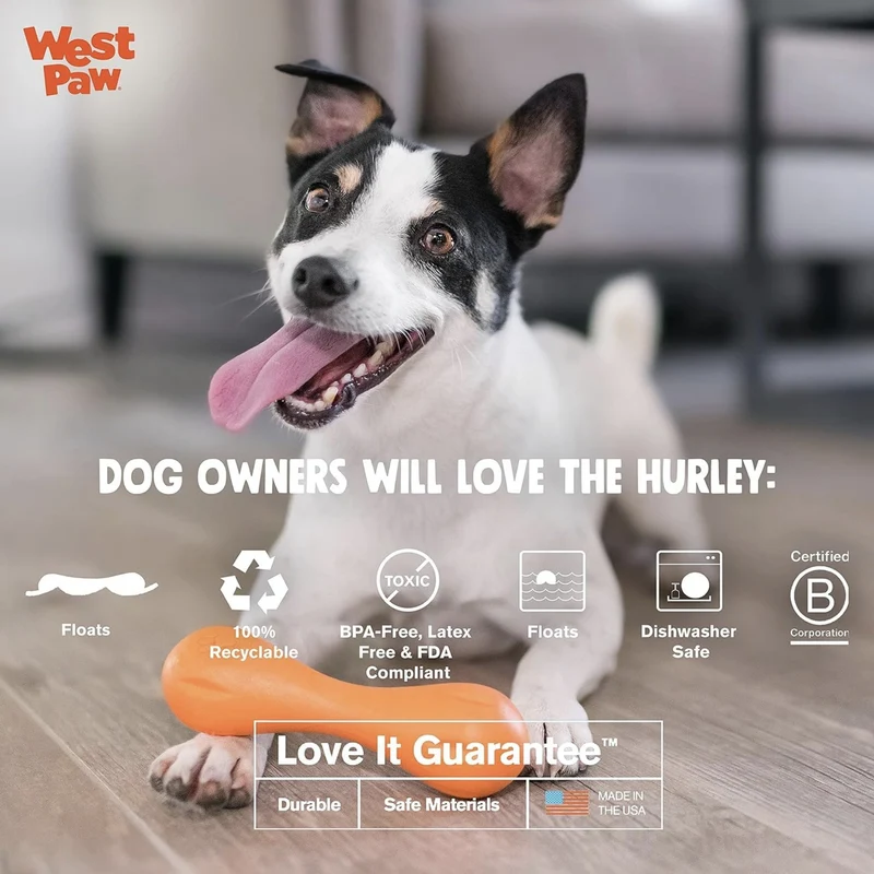 West Paw Zogoflex Hurley – Robustes Kauspielzeug für Hunde, schwimmfähig & spülmaschinenfest