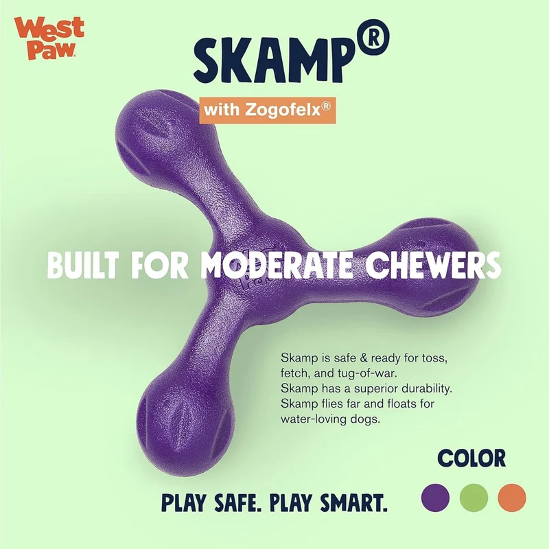 West Paw Zogoflex Skamp – Robustes Hundespielzeug für aktive Hunde | Flexibel, Kauresistent & Spülmaschinenfest