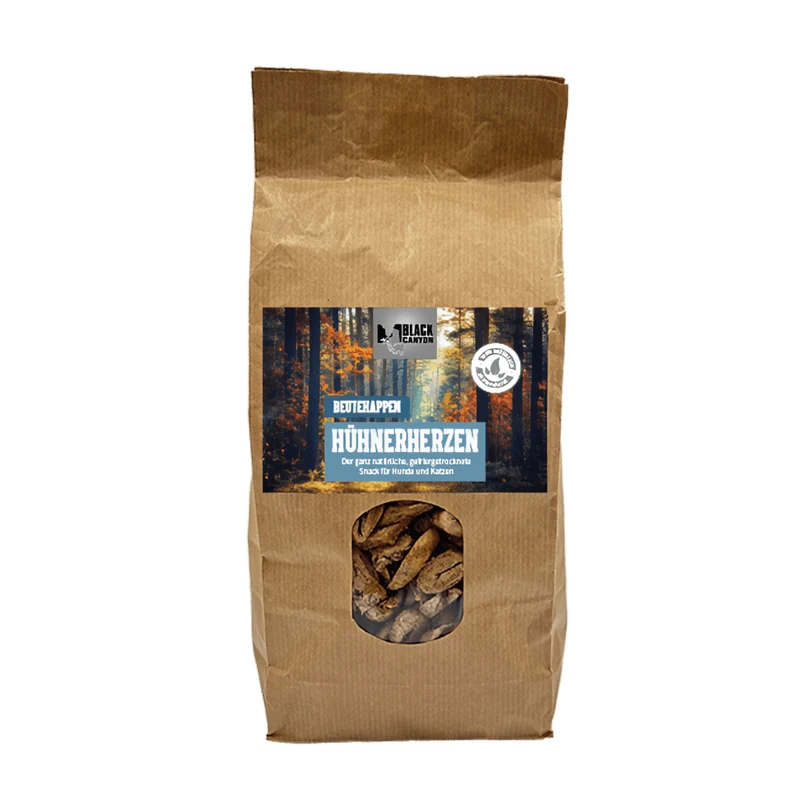 Black Canyon Beutehappen Hühnerherzen - Premium Hundesnack gefriergetrocknet, 100% natürliches Protein für Training, Belohnung & Beschäftigung