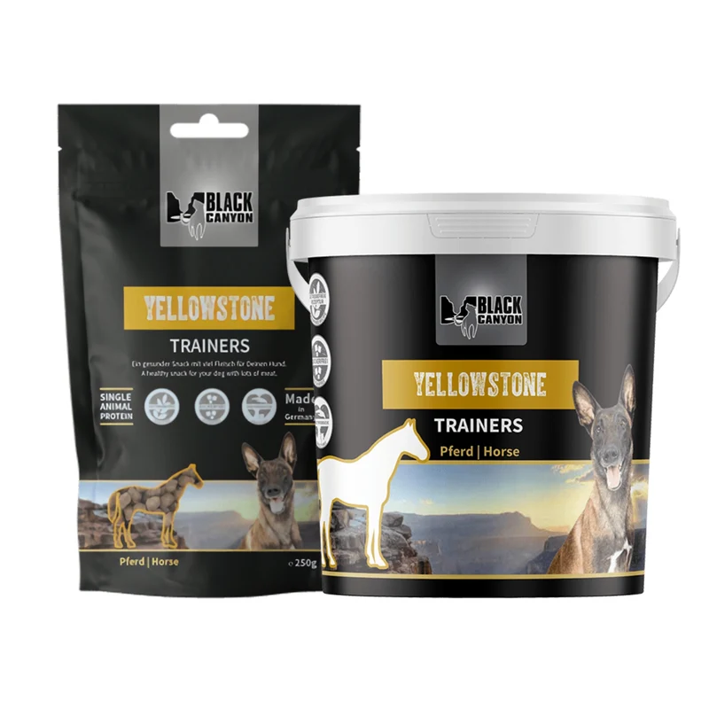 Black Canyon Trainers Yellowstone Pferd – Premium Trainingsleckerlis für empfindliche Hunde, getreidefrei & natürlich, ideal für Belohnung & Training
