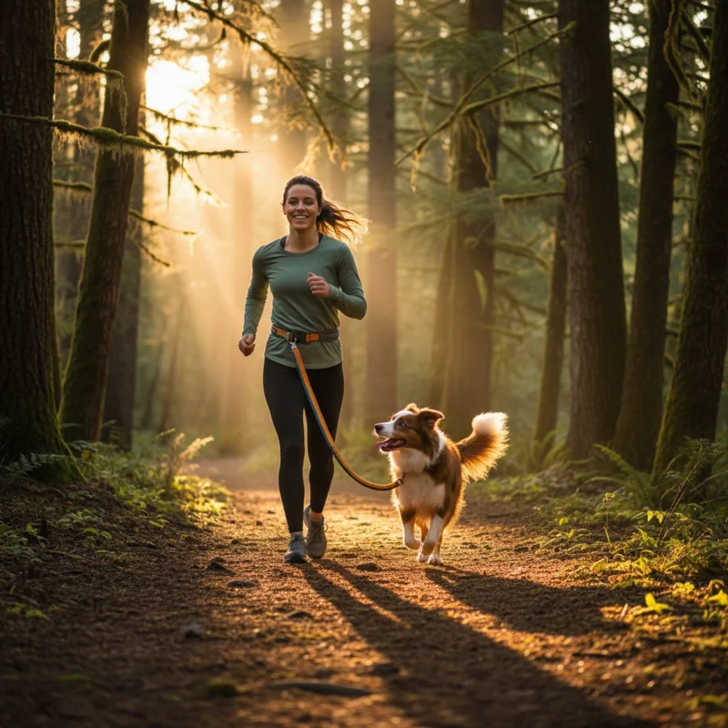 Ruffwear Roamer Leash – Premium Joggingleine mit Hüftgurt für freihändiges Laufen, verstellbare Länge, reflektierende Elemente & Tasche für aktive Hunde