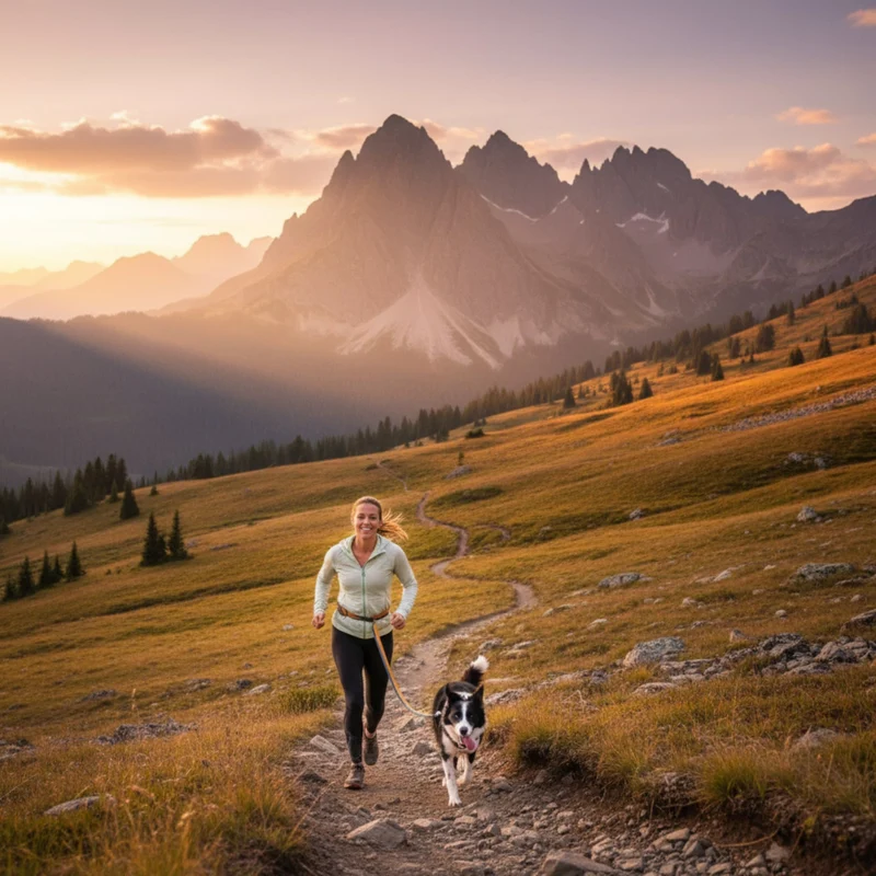 Ruffwear Roamer Leash – Premium Joggingleine mit Hüftgurt für freihändiges Laufen, verstellbare Länge, reflektierende Elemente & Tasche für aktive Hunde