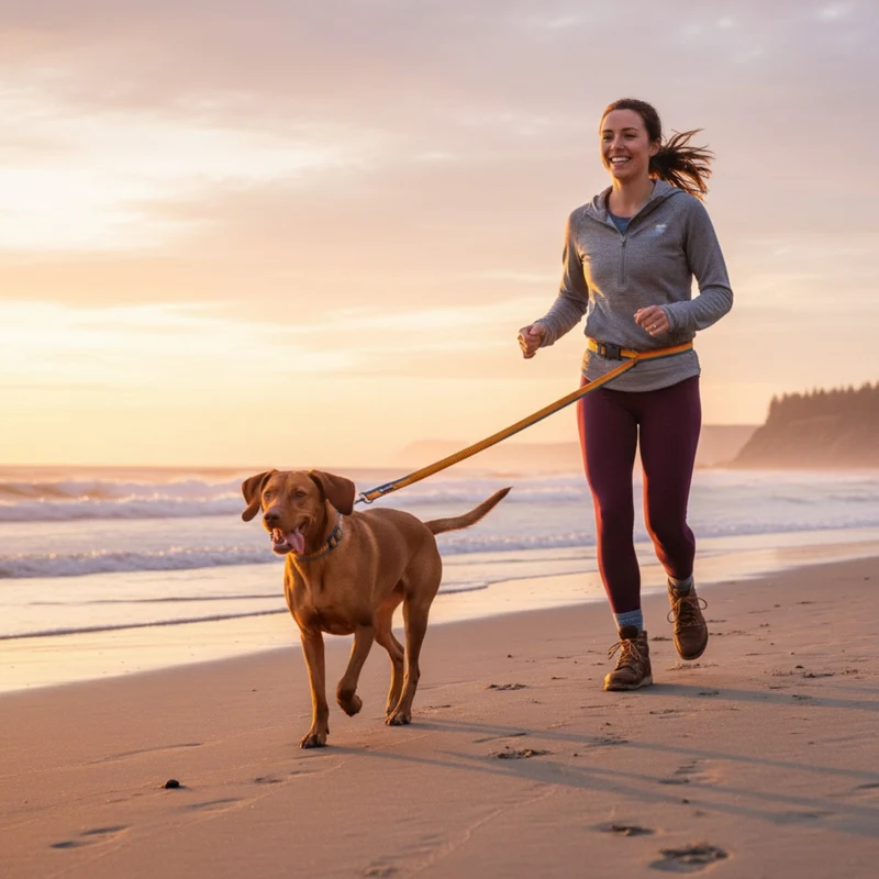 Ruffwear Roamer Leash – Premium Joggingleine mit Hüftgurt für freihändiges Laufen, verstellbare Länge, reflektierende Elemente & Tasche für aktive Hunde