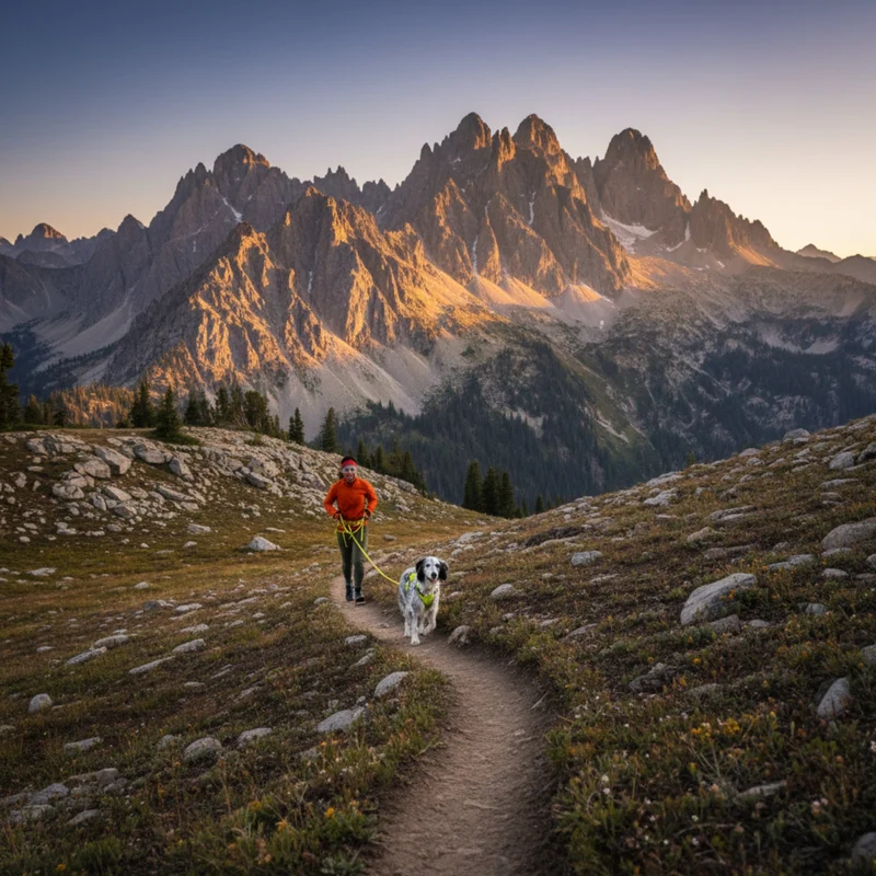 Ruffwear Omnijore Joring System – Komplettset für Canicross, Bikejöring & Skijöring mit ergonomischem Zuggeschirr und elastischer Zugleine für aktive Hunde