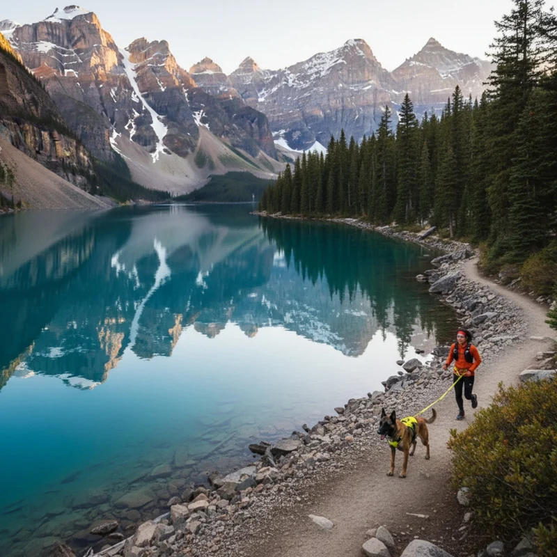 Ruffwear Omnijore Joring System – Komplettset für Canicross, Bikejöring & Skijöring mit ergonomischem Zuggeschirr und elastischer Zugleine für aktive Hunde