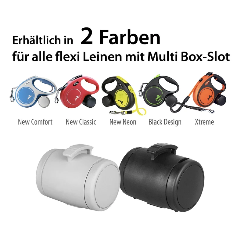 Flexi Multibox – Praktische Kotbeutelbox & Snackbox für Flexi Hundeleine | Immer griffbereit beim Gassigehen | Passt für New Comfort, Classic, Neon & Xtreme
