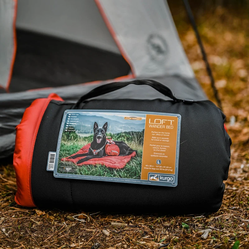 Kurgo Loft Wander Hundebett – Wasserdicht, Isoliert & Kompakt für Reisen, Camping und Outdoor-Abenteuer