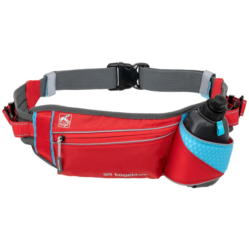 Kurgo On-Trail Running Belt – Freihändiger Laufgürtel mit Reflektoren für sicheres Joggen mit Hund, verstellbar & wasserabweisend