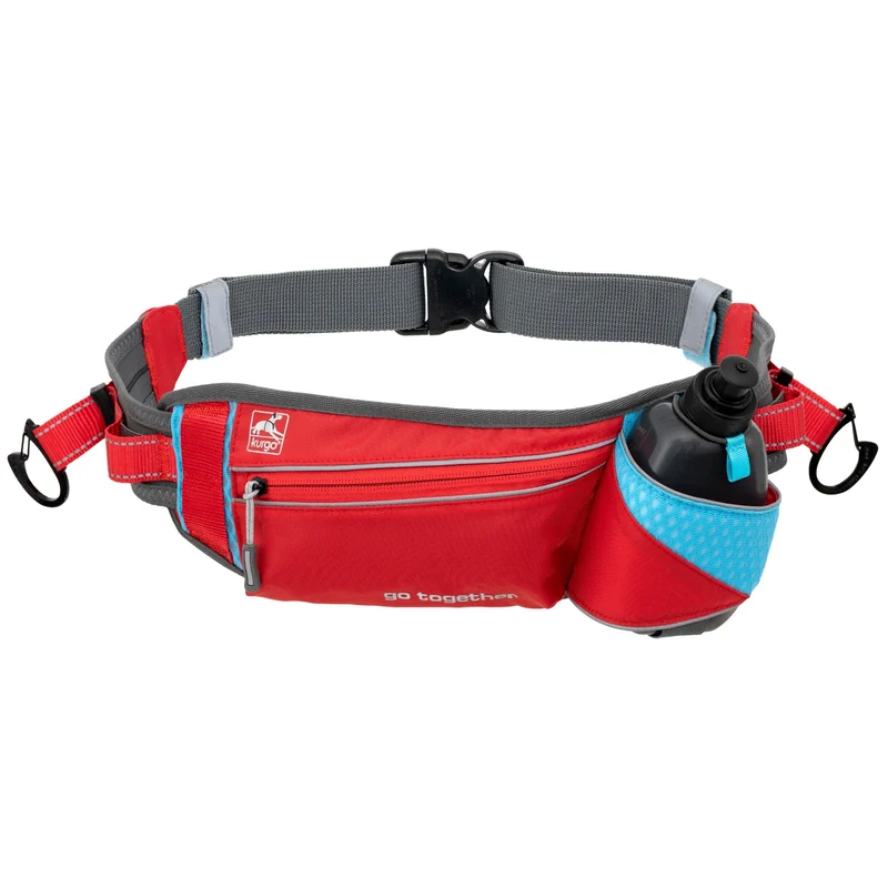 Kurgo On-Trail Running Belt – Freihändiger Laufgürtel mit Reflektoren für sicheres Joggen mit Hund, verstellbar & wasserabweisend