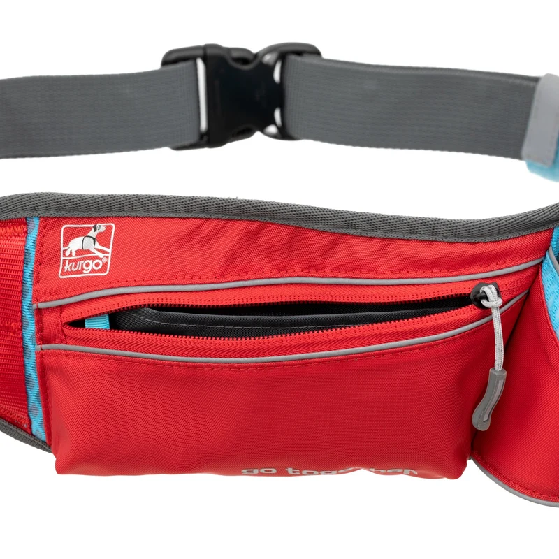 Kurgo On-Trail Running Belt – Freihändiger Laufgürtel mit Reflektoren für sicheres Joggen mit Hund, verstellbar & wasserabweisend