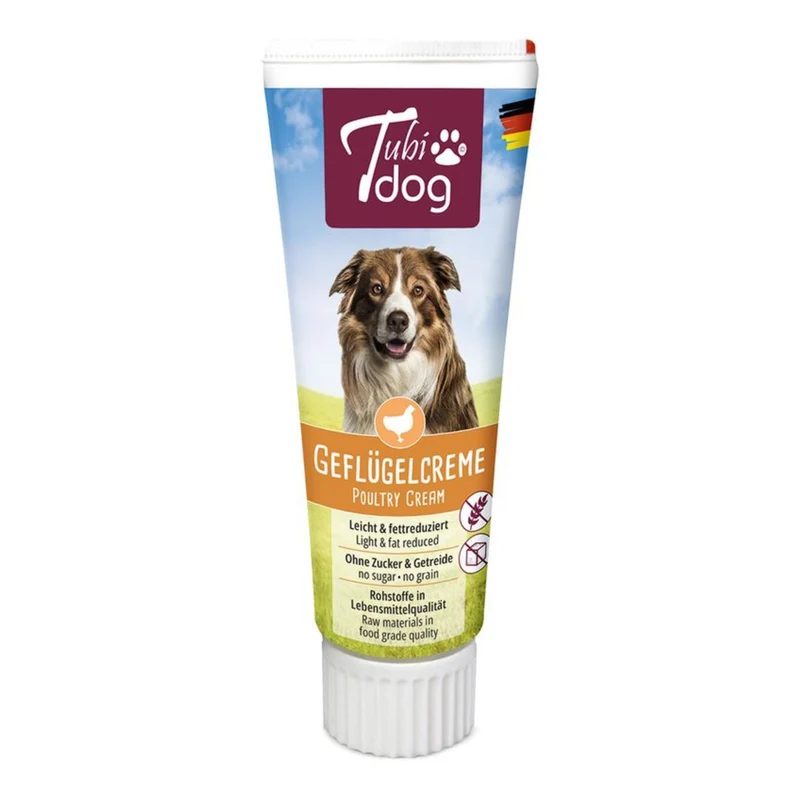 TubiDog Geflügelcreme – Cremiger Hundesnack für Training, Belohnung & Zahnwechsel bei Welpen