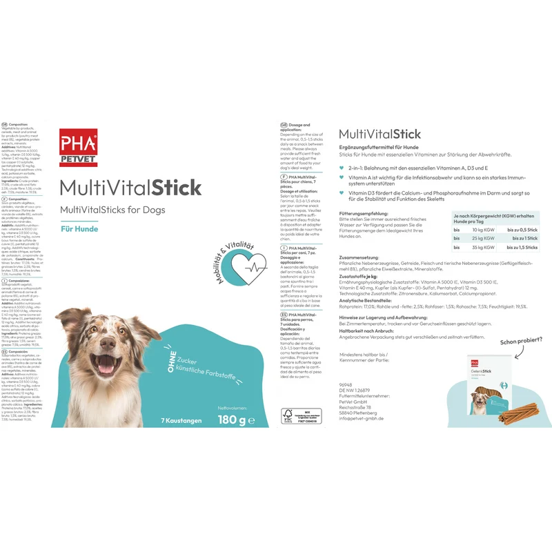 PHA MultiVitalStick für Hunde - 3 Packungen zu je 7 Stück