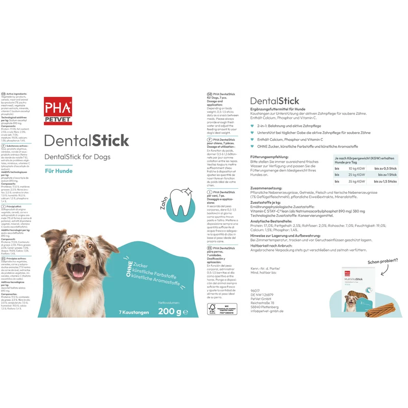 PHA DentalStick für Hunde - 3 Packungen zu je 7 Stück