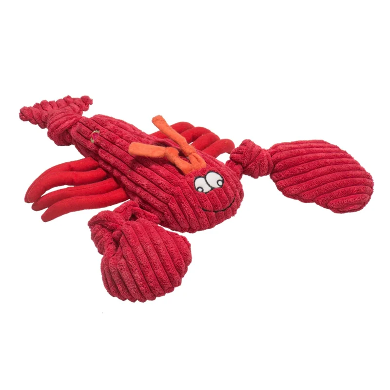 HuggleHounds McCracken Lobsta Knottie für aktive Hunde – Robustes Hundespielzeug mit Quietscher