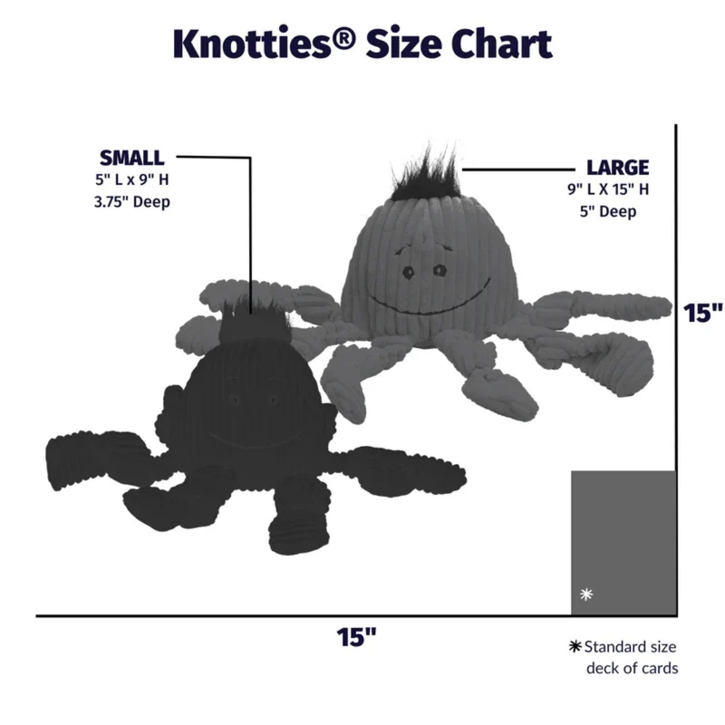 HuggleHounds Octavie Octopus Knottie – Robustes Hundespielzeug mit Quietscher für Apportier- & Zerrspiele