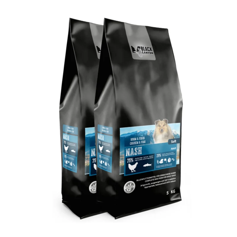 Black Canyon Nash Soft Hundefutter mit Huhn & Fisch – Getreidefreies Premium-Trockenfutter für sensible Hunde