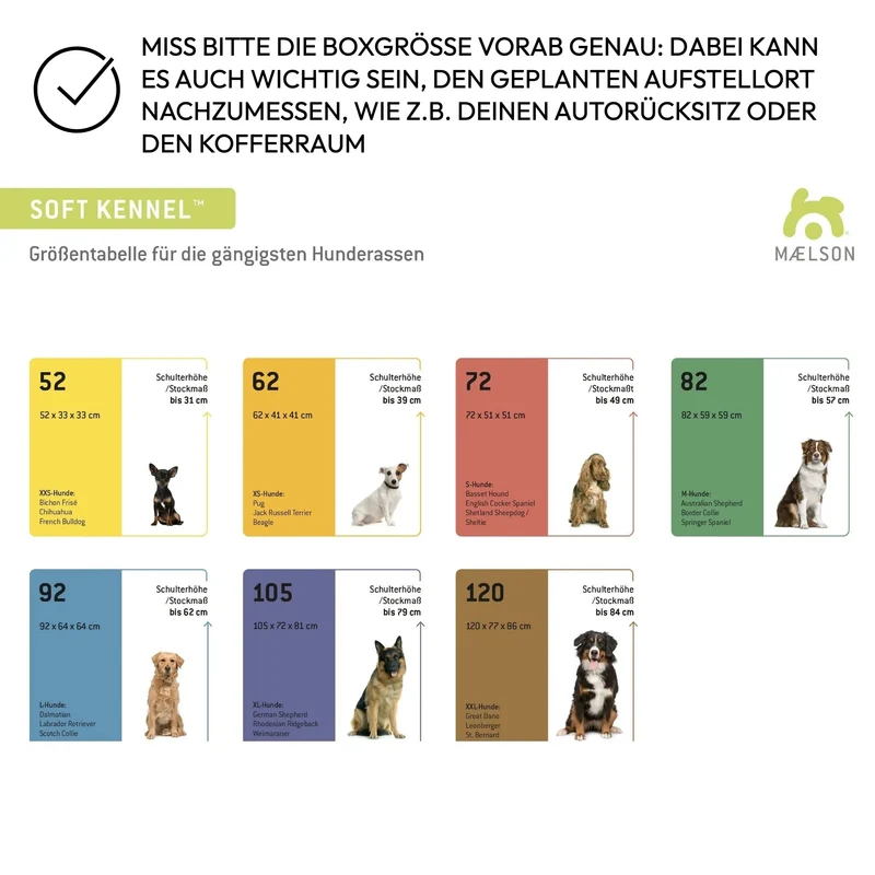 Maelson Soft Kennel – Faltbare Premium Hundebox mit Stahlrahmen für sicheren Auto-Transport & komfortables Reisen