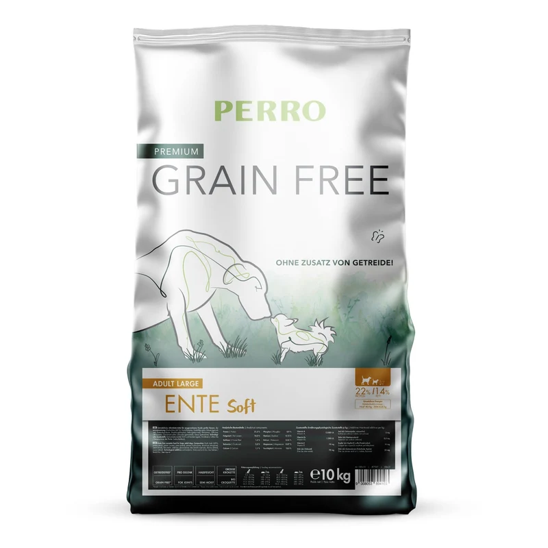 Perro Grain Free Adult Large Ente Soft – Getreidefreies Premium-Trockenfutter für große Hunderassen mit empfindlicher Verdauung