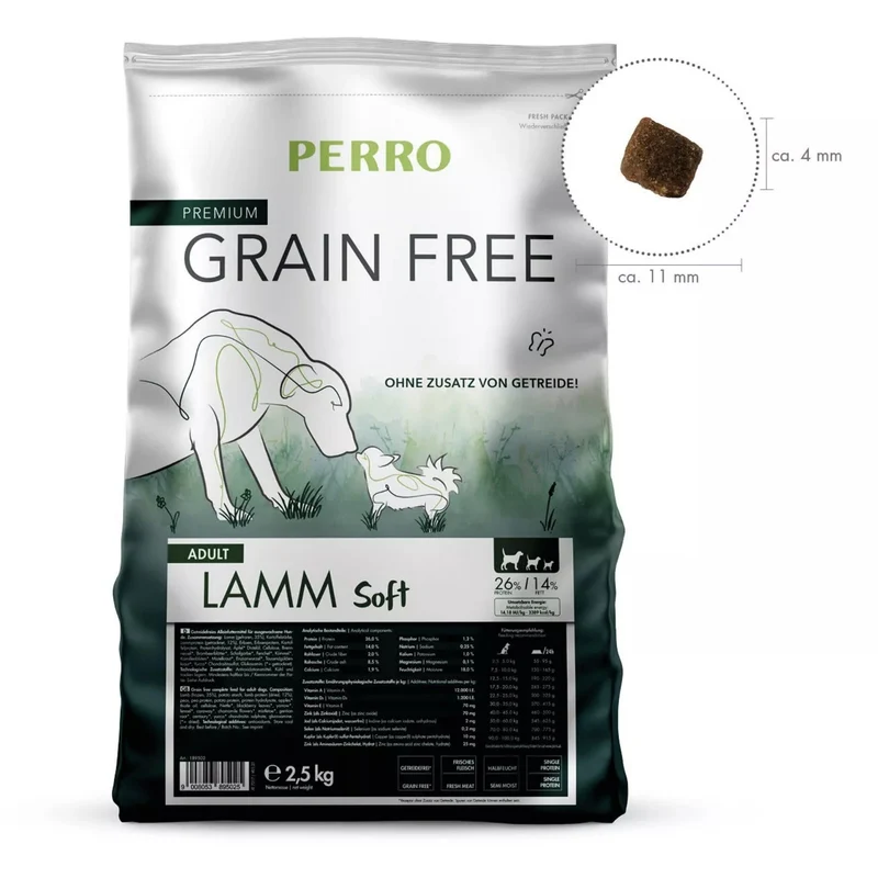 Perro Grain Free Adult Lamm Soft – Getreidefreies Hunde-Trockenfutter für empfindliche Mägen & Allergiker