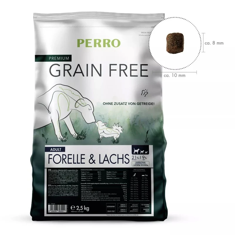 Perro Grain Free Adult Forelle & Lachs – Getreidefreies Premium-Trockenfutter für ernährungssensible Hunde