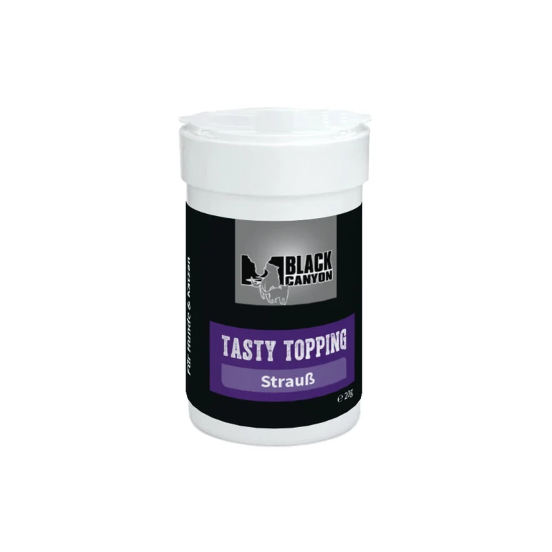 Black Canyon Tasty Topping Strauß - Gefriergetrocknetes Premium Hundefutter-Topping für wählerische Fresser & Futterverweigerer