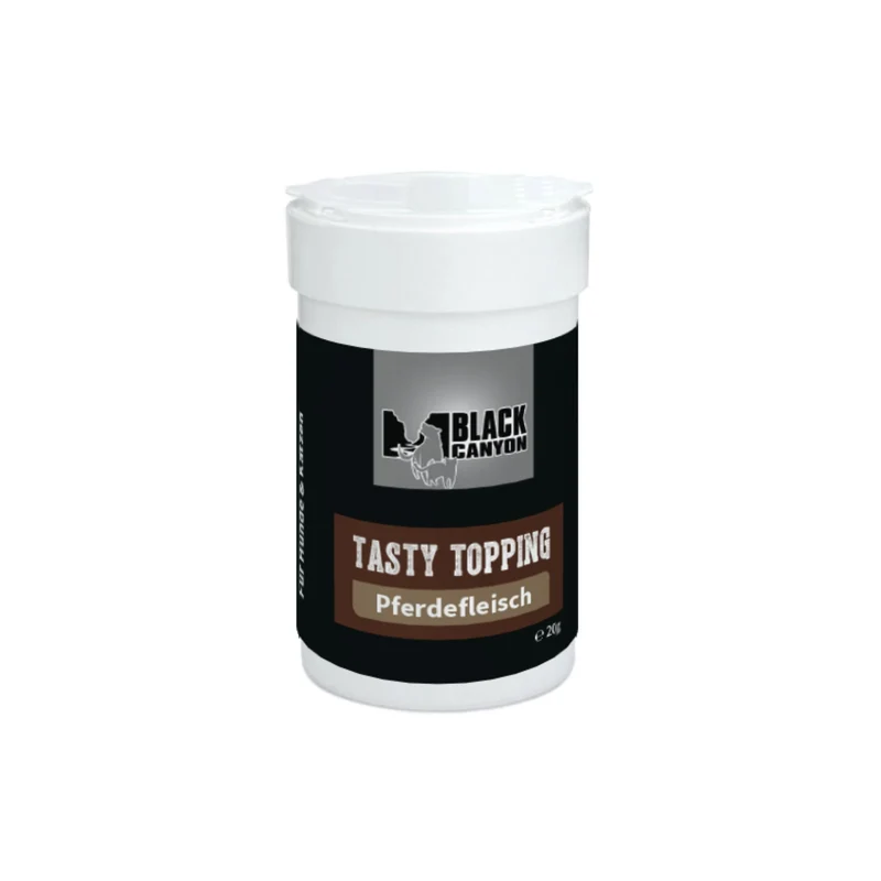 Black Canyon Tasty Topping Pferdefleisch – Premium Futter-Topping für mäkelige Hunde | 100% natürliches gefriergetrocknetes Pferdefleisch als appetitanregende Fresshilfe