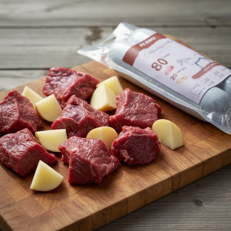Perro Delikatessrolle No.1 Pferd & Kartoffel – Hypoallergen, Getreidefrei, 80% Frischfleisch